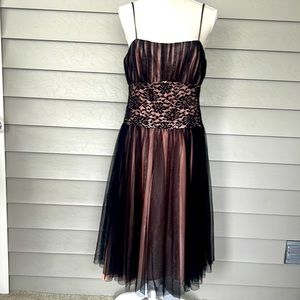 Oleg Cassini Vintage party tulle and pink satin dress
